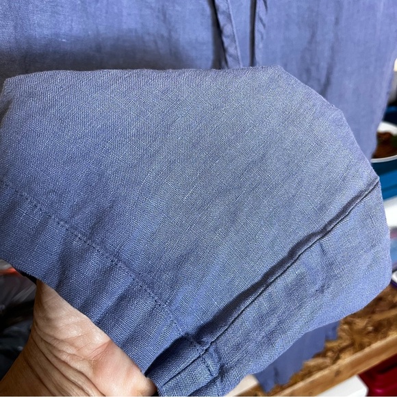 J JILL PURE JILL Garment Dyed Linen Crop Pant Travel Casual Commute Beach Comfy - Picture 8 of 12